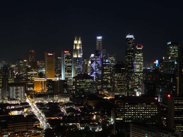 Singapore skyline at night